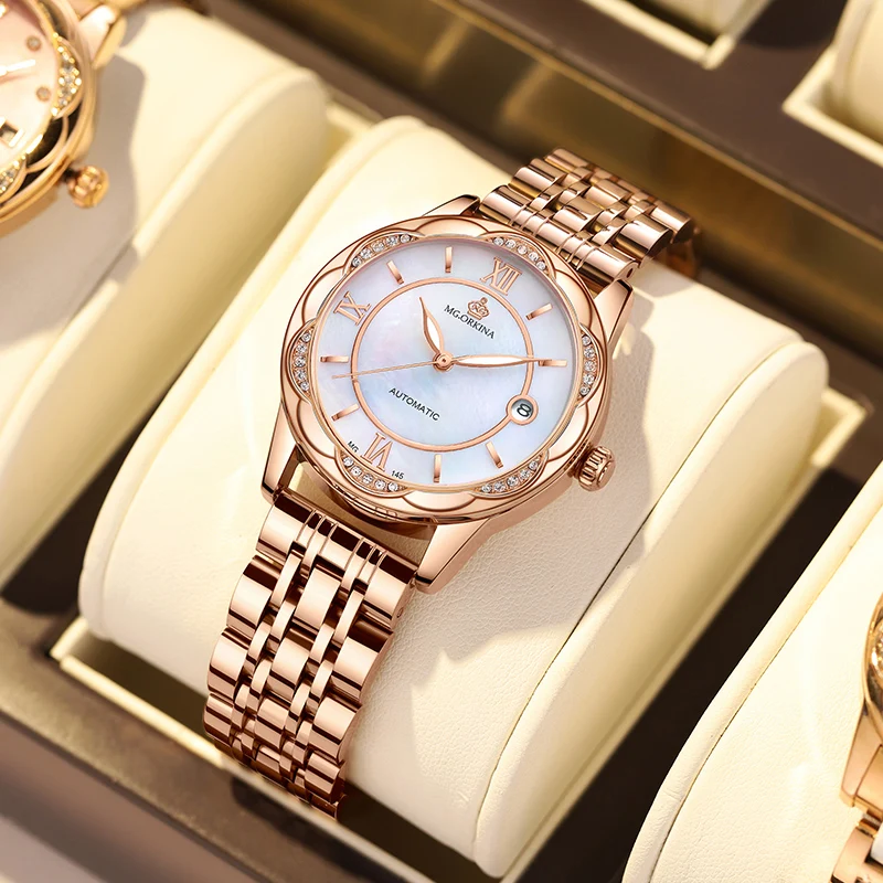 Часы наручные женские механические Автоматические со скелетом 2022 - купить по