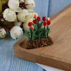 Новое поступление, масштаб 112, миниатюрный полимерный подвесной тюльпан, Цветочная ваза для кукольного домика, сказочный садовый декор, кукольный домик, аксессуары, игрушки и хобби