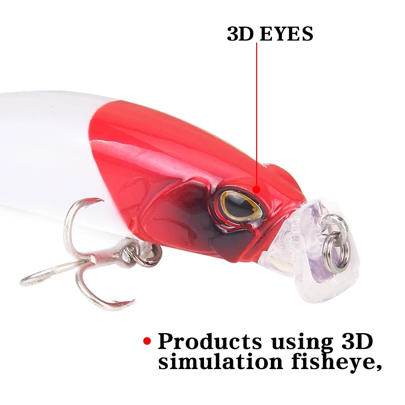 80 мм 10 г приманка для ловли Поппера искусственная жесткая наживка карпа с 3D