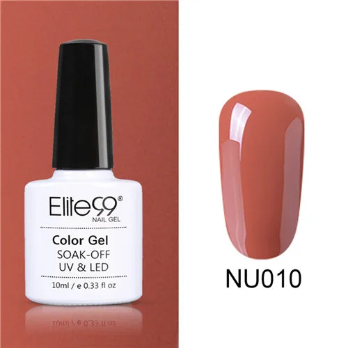 NU010 Elite99 Гель-лак Набор UV Vernis Полупостоянный праймер верхнее покрытие 10 мл телесный гель лак для ногтей, маникюр гель лак PolishesNails - Цвет: NU010