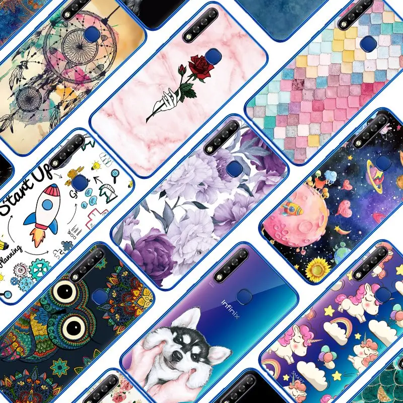 Anti-knock Back Phone Cover For Infinix Smart3 Plus/X627 Colorful Painted TPU Design back Fashionable | Мобильные телефоны и