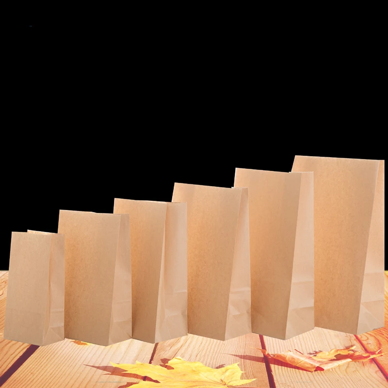 Бумажный пакет коричневый из крафт-бумаги подарочные пакеты упаковка для