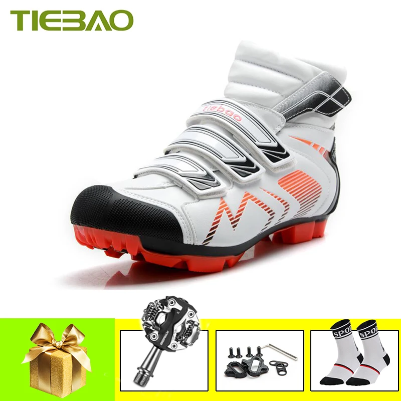 Tiebao Winter Cycling Shoes Sapatilha Ciclismo Mtb Mountain Bike Shoes Self-locking Pedales Bicicleta Mtb Bicycle Riding Sneaker