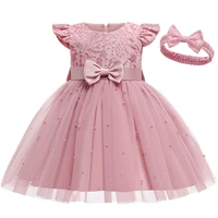 lzh children embroidered princess dress kids evening party dresses for girls birthday wedding lace bowknot dress girls clothing