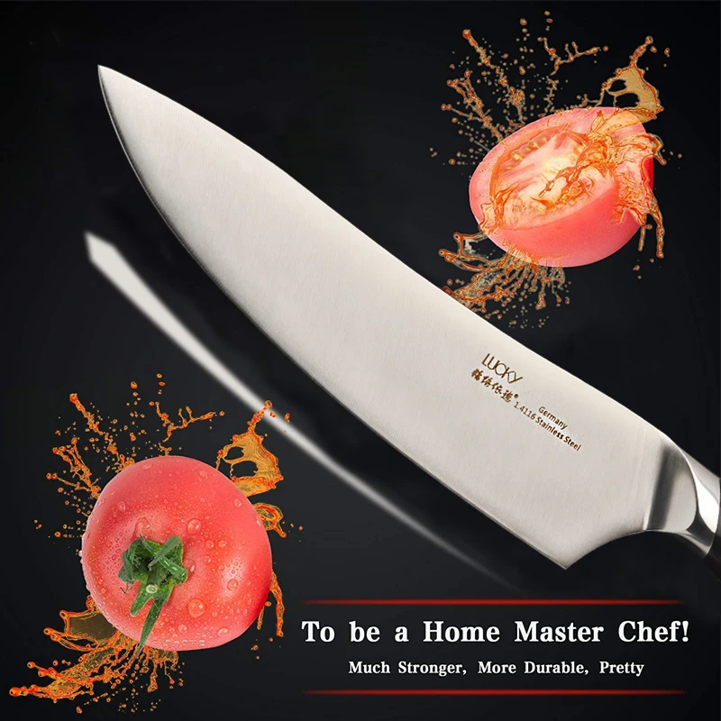 Нож шеф-повара Gyuto, кухонный, Германия 1,4116, нержавеющая сталь, 8 дюймов, Кливер, филе рыбы, нож для мяса, слайсер, инструмент для измельчения, инструмент для приготовления пищи 34