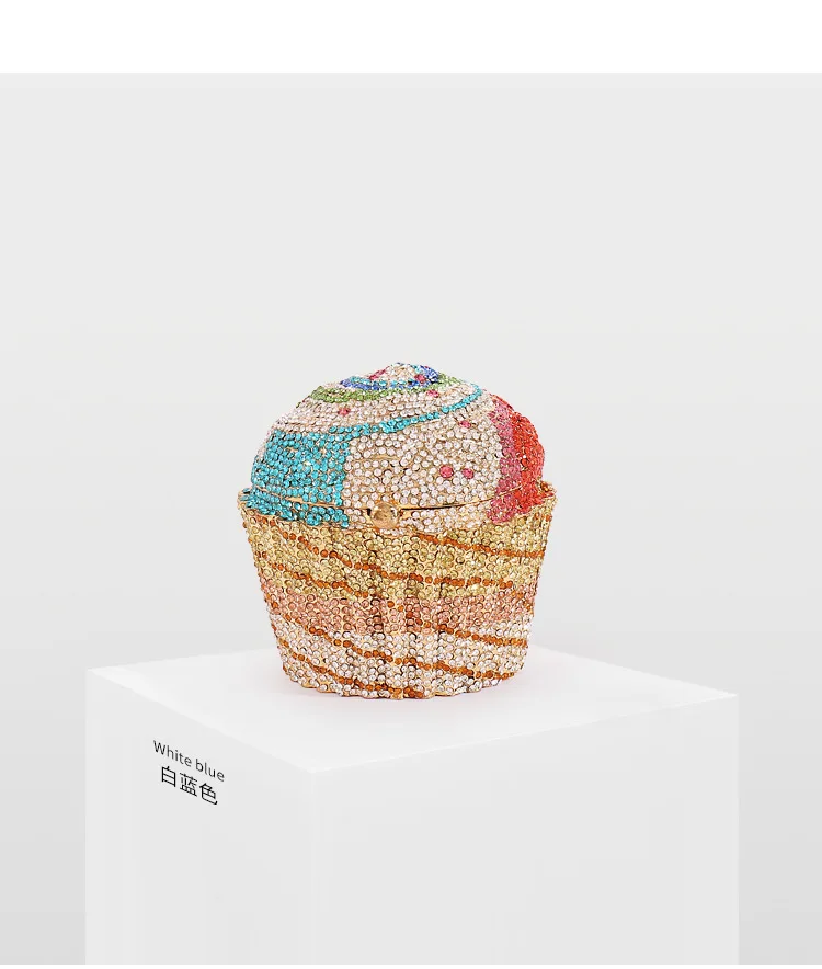 

Cake Shape Multi Color Crystal Diamond Women Evening Clutch Bag Bridal Mini Female Cocktail Handbag And Purse Wedding Clutches