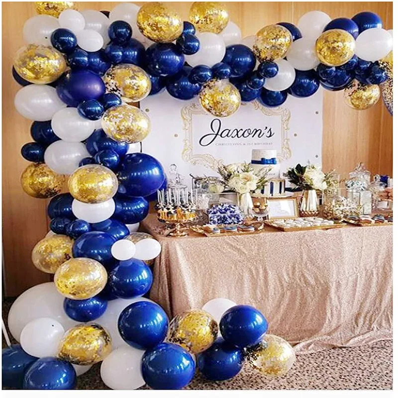 Темно синие золотой металлик шар арочный Комплект Одежда для свадьбы дня