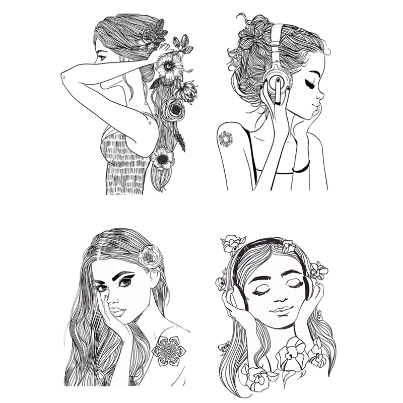 

AZSG Pretty Girl Listen To Music Clear Stamps For DIY Scrapbooking Decorative Card making Crafts Fun Decoration Supplies 10*15cm