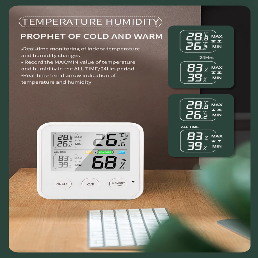 Многофункциональный цифровой термометр с цифровым ЖК-дисплеем удобный датчик