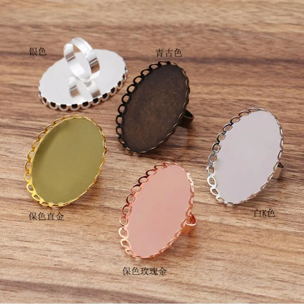 100 шт. кружевной овальный поднос регулируемые настройки кольца пустые/базовые