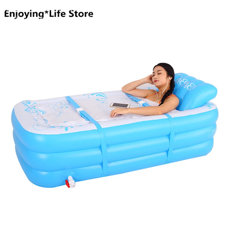 

Adult Inflatable Bathtub Home Bath Indoor Bathtub Detachable Backrest Folding Bathtub Summer