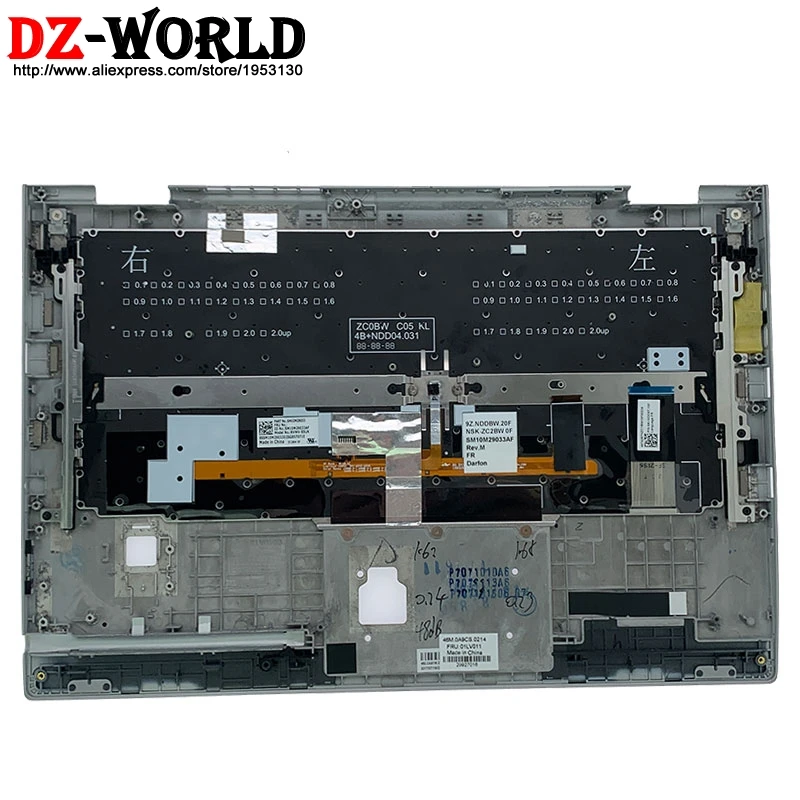 Barato Cubierta Superior Con Reposamanos Con Teclado Retroiluminado Francés FR Para Lenovo Thinkpad X1 Yoga 2nd Gen Laptop C Cover 01LV011, Novedad