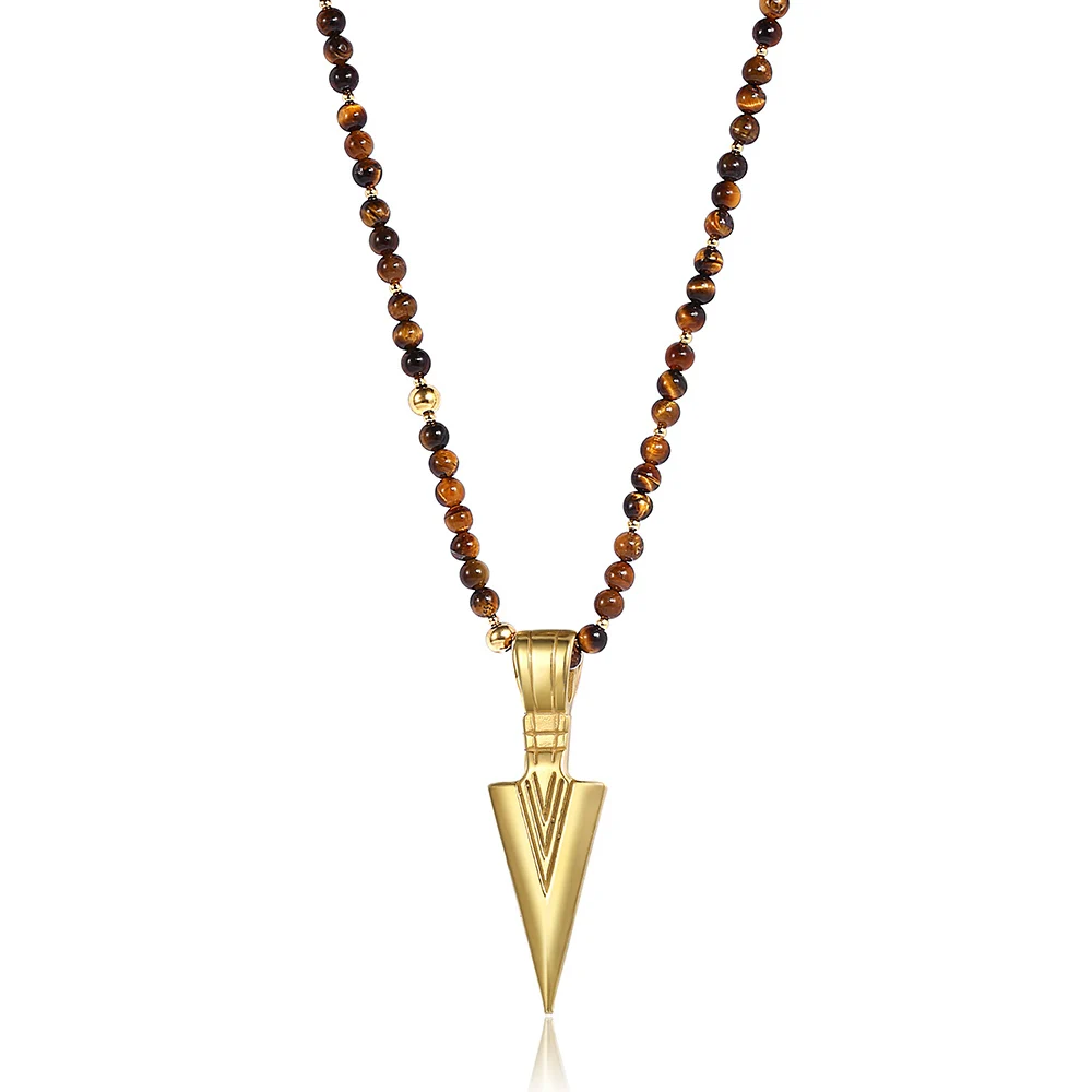 Уникальный Мужской шейный платок 4 мм длинный тигр глаз камень бисером золотой