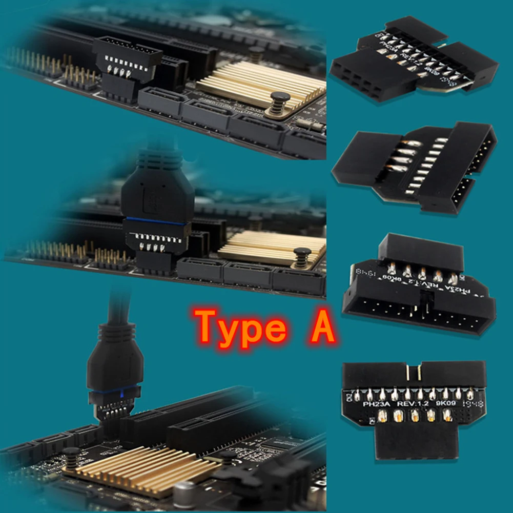 Переходник для материнской платы USB2.0 9-контактный на USB 3 0 19pin с передней панелью и