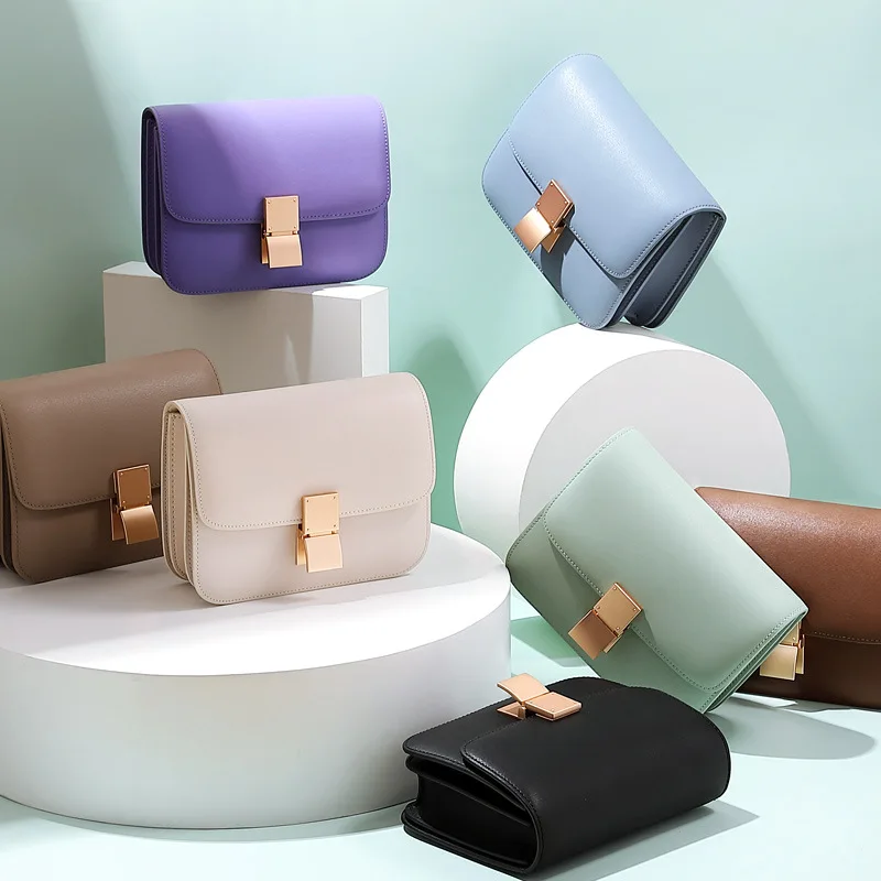 Женская сумка через плечо из натуральной кожи модная новая маленькая квадратная