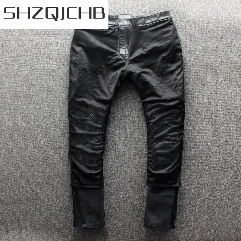 

JCGB 2021 High Quality Genuine Leather Pants for Men 100% Cowhide Trousers Spring Autumn Pants Mens Fashion Pantalon Cuir 626