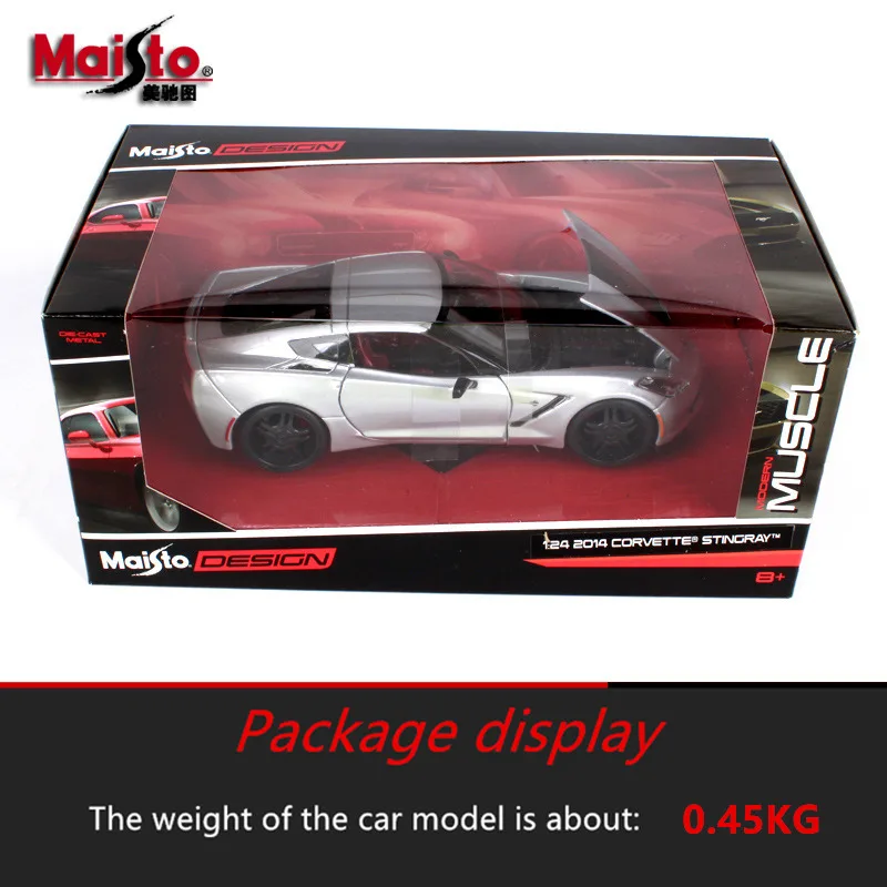 Модель автомобиля Maisto 1:24 2014 Corvette из литого металлического сплава модель под