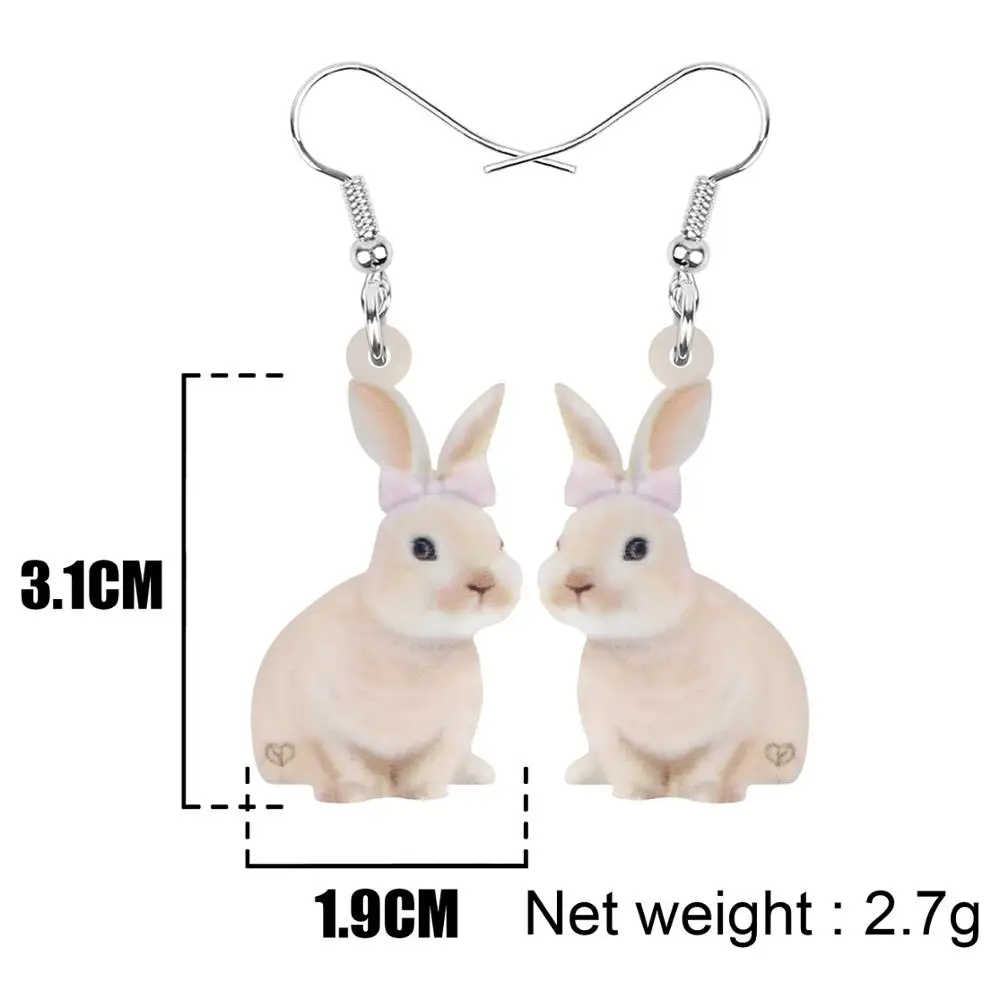 ARWA акрил коричневый Пасхальный заяц кролик животное серьги Длинная подвеска в