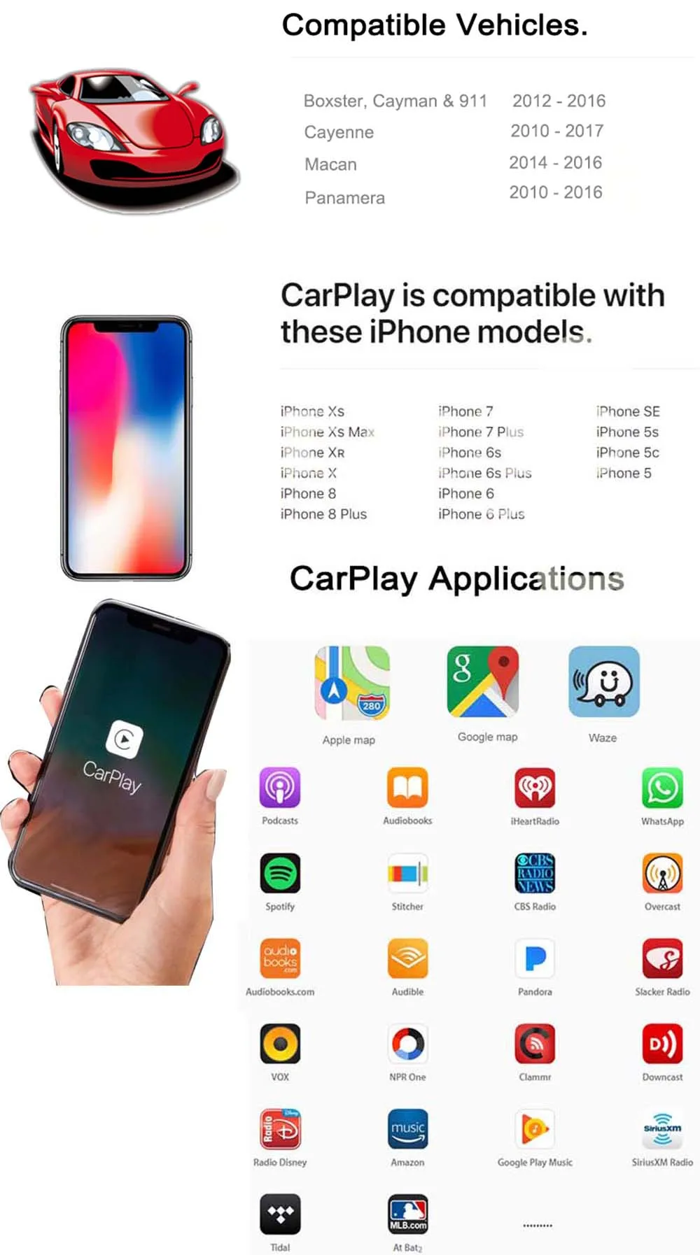 Sinairyu Wifi беспроводной Carplay для Porsche 911 Macan Boxster 718 Panamera PCM3.1 PCM4.0 Android авто зеркало 2010- автомобильная игра