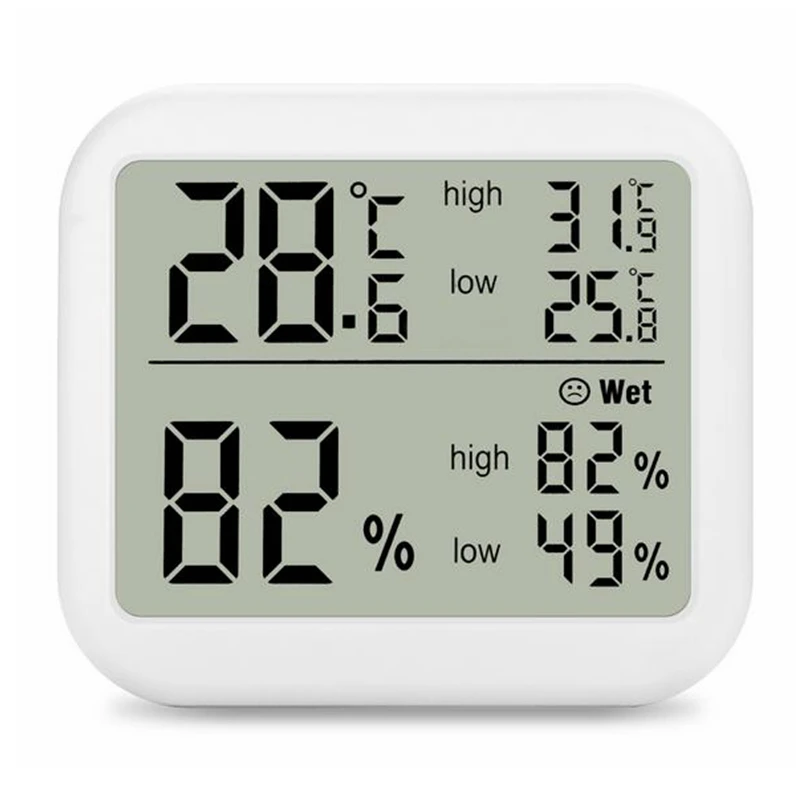 Indoor Digital Thermometer Hygrometer C/F LCD Temperature Humidity Meter Monitor  High Low Record