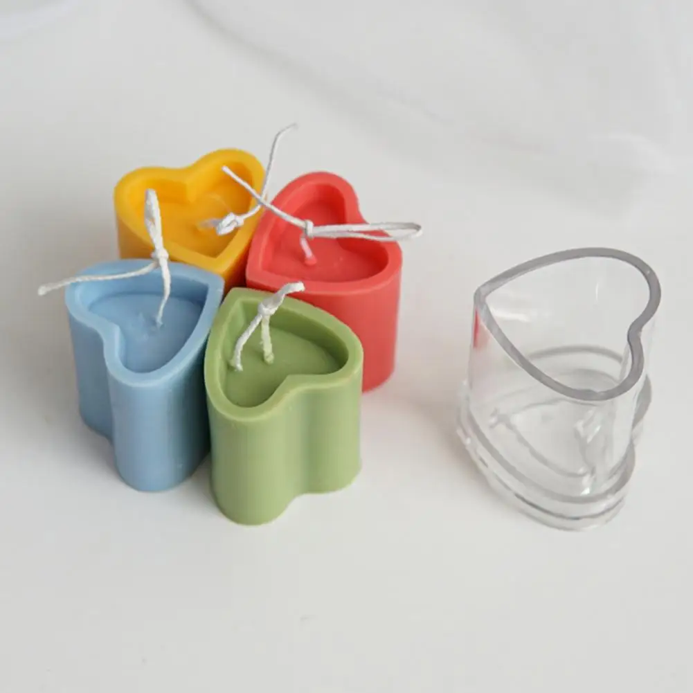 

Wear-resistant Solid Color Cute Heart Shape Candle Casting Mold for Daily Use