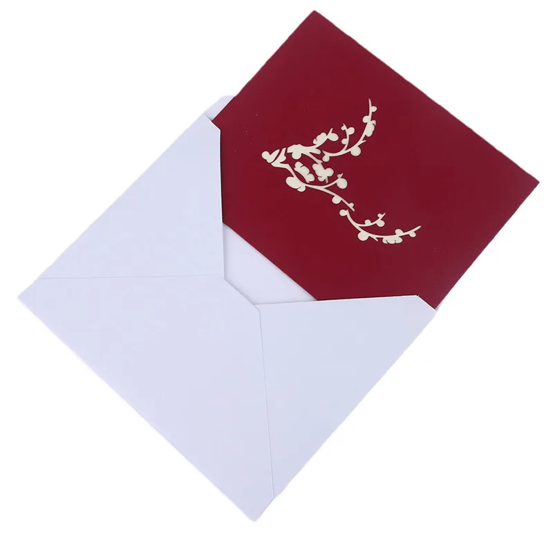 3D Pop Up и рисунком в виде птичек-оригами Бумага лазерная резка трусы для девочек с