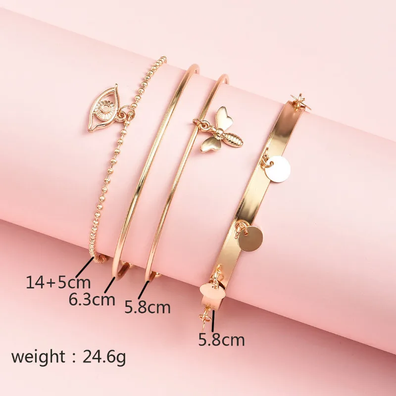 

Creative Temperament 3 Pcs Set Bee Eye Bangle Bracelet for Women