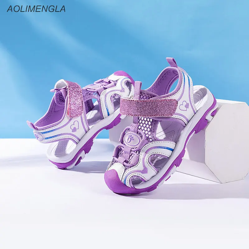 Летние Новые сандалии принцессы для девочек мягкая подошва детская повседневная