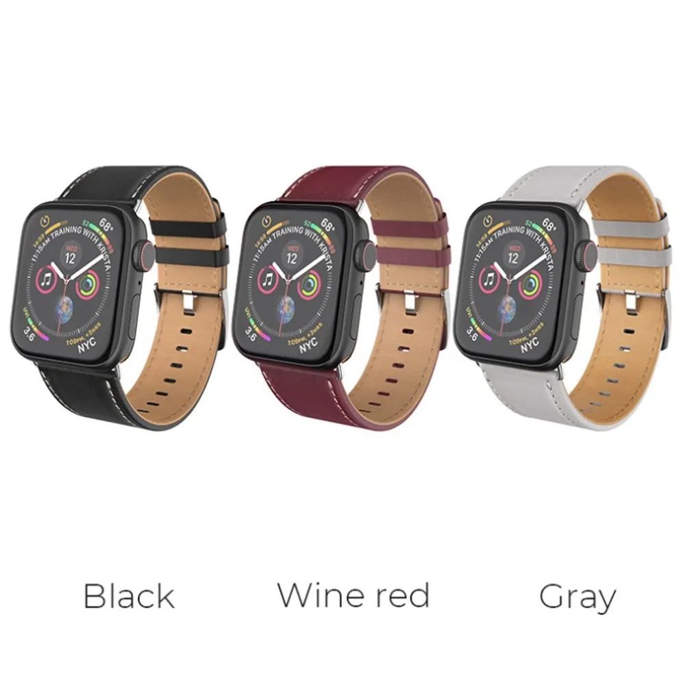 Luxury Soft PU Leather Bracelet Strap Trendy Design Women Men Watch Wrist Strap Band Suitable for Apple Watch Series1/2/3/4