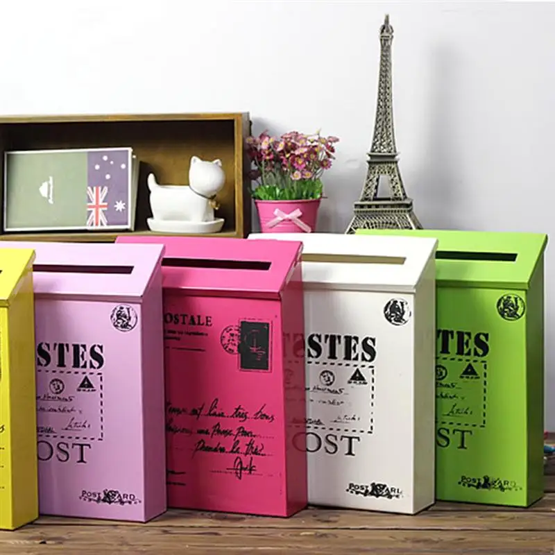 Card Post Box Mailbox Home Wall Decoration Ornament Creative Photo Prop(Green/Red/Rosy/Blue/Orange/White) | Дом и сад