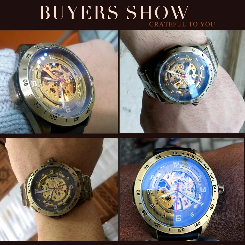 SHENHUA Лидирующий бренд с голубым покрытием винтажные механические часы