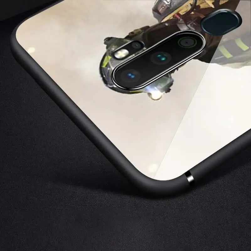 

Firefighter Heroes Fundas for OPPO Reno 2 Z 2Z 2F 3 4 Pro 5G F7 A5 A9 2020 Super Bright Black Phone Case Soft Cover Shell