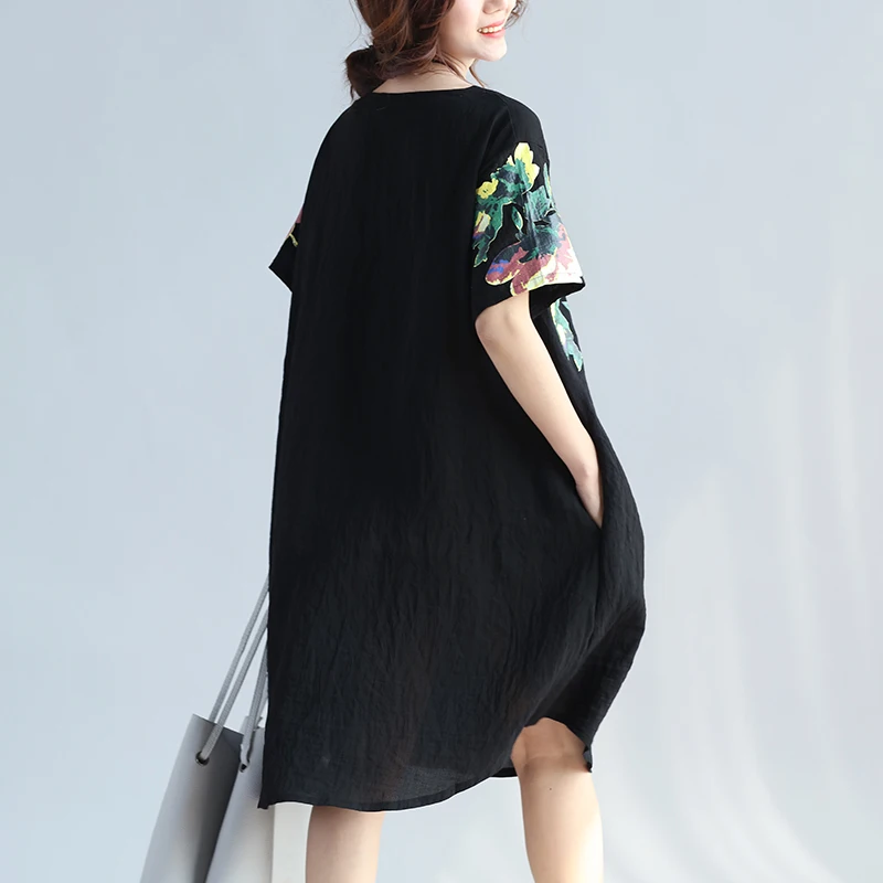 Платье женское с цветочным принтом модный элегантный топ свободного кроя