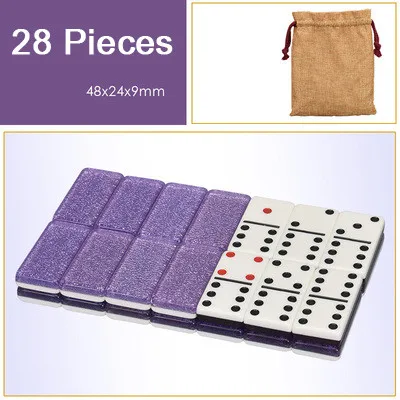 28 Pcs-9 Высокое качество Акриловые игры домино Pai Gow 28 шт. двойные 6 домино настольные игры цвета домино Jogos De Tabuleiro подарок 48*24*7,5 мм - Цвет: 28 Pcs-9