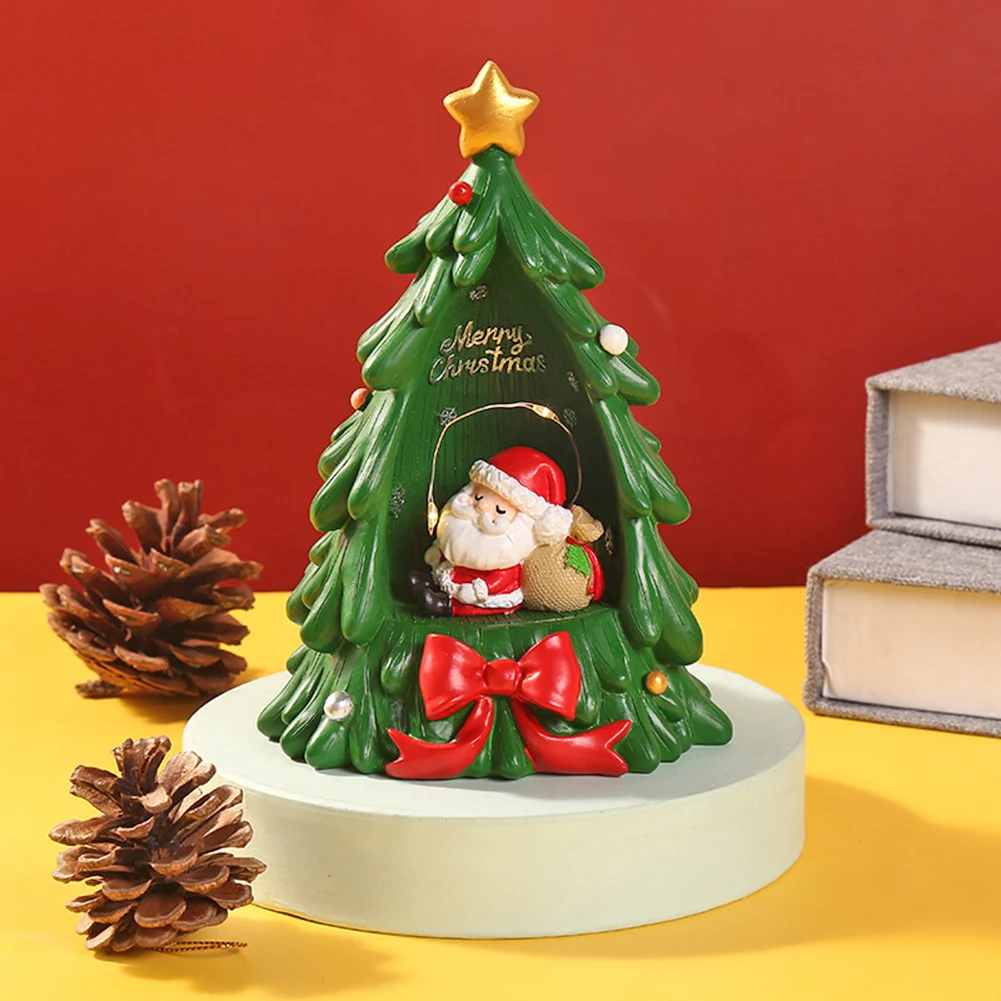 

Christmas Tree Light Figurine Merry Christmas Decorations for Home 2021 Santa Claus Pattern Xmas Ornament New Year Gifts