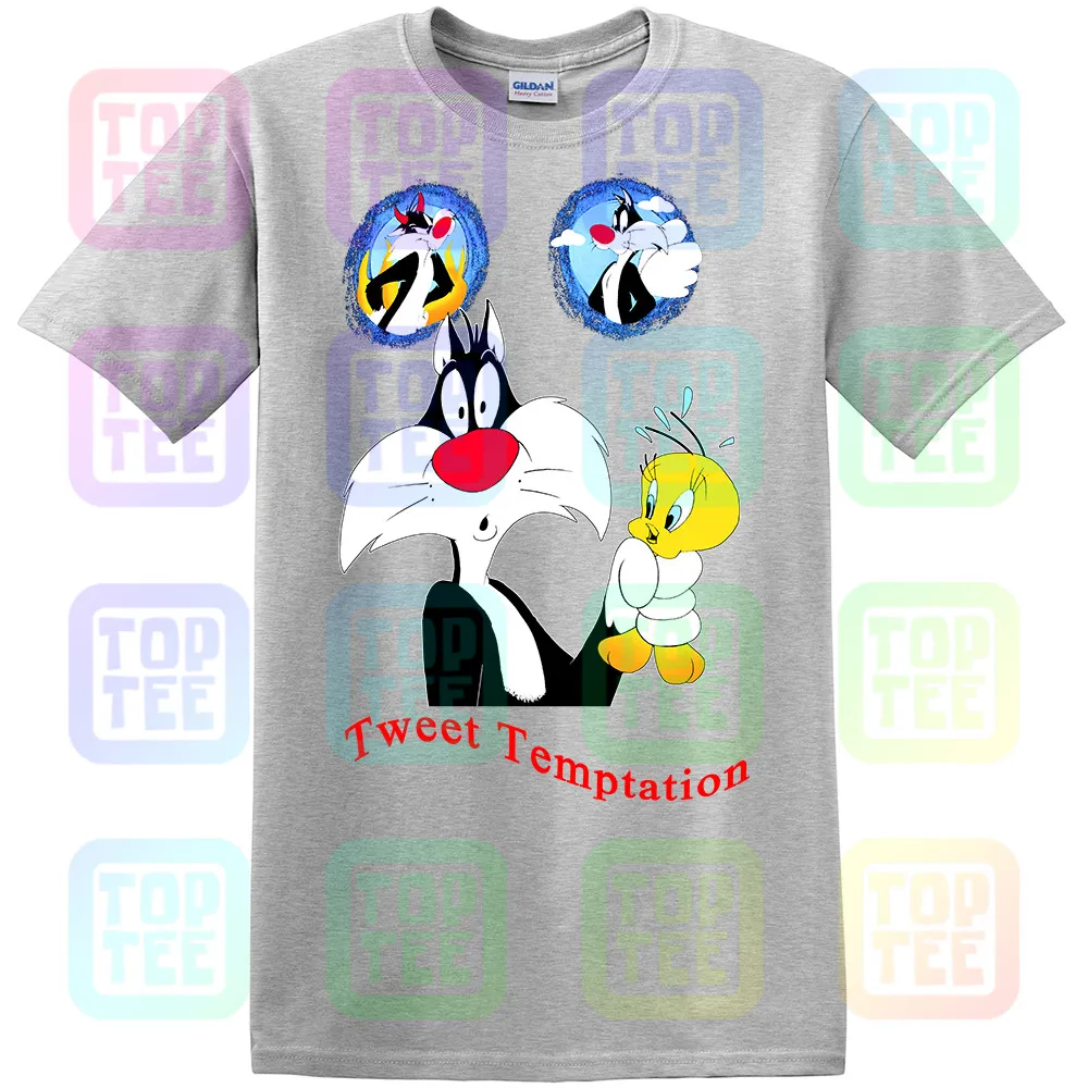 Винтаж Looney ttes 1998 один размер подходит для большинства Сильвестр Твити птица рубашка черный