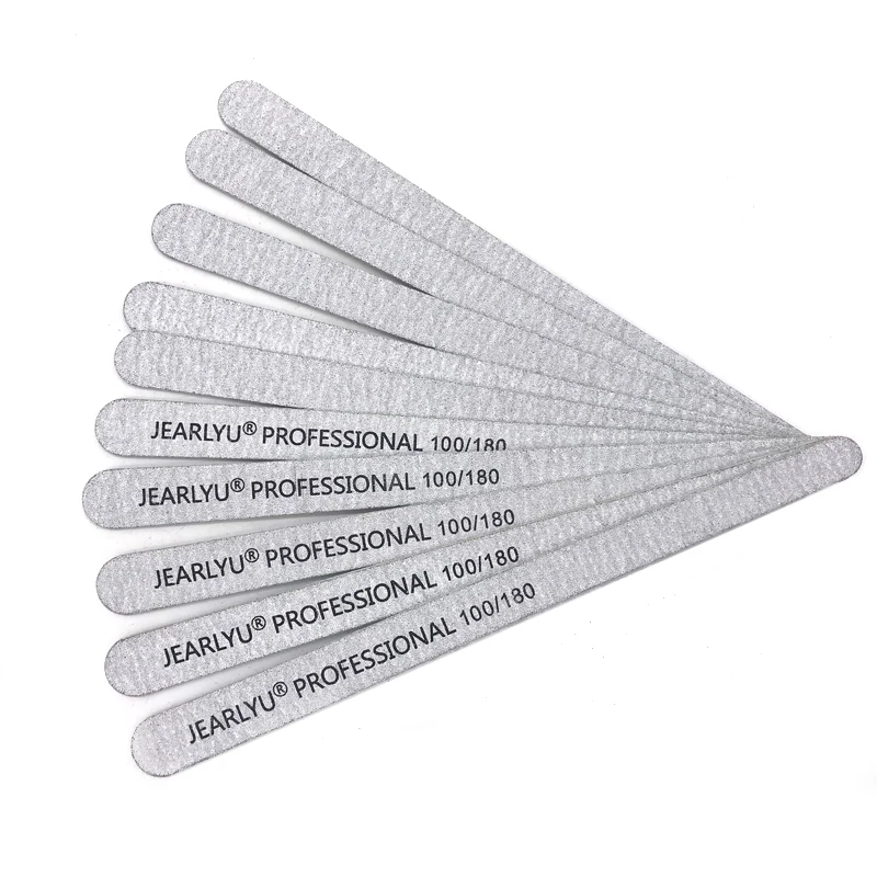 10 PCS Grey 100/180 Disposable Wooden Nail File Manicure Sandpaper Polishing Professional Nail Files Thin Nail Art Manicure Tool