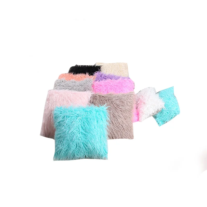9 цветов толстый длинный плюш сплошной цвет мягкий чехол мех теплая декоративная
