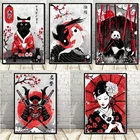 Ruby Geisha японский самурай модульная фотография фотографий печать на стене художественный плакат Современный фон для кровати домашний декор