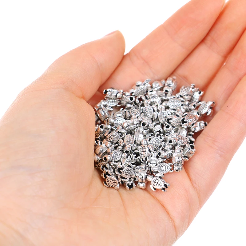 

80pcs 9*7mm Tortoise Beads Pendant Charms For Jewelry Making DIY Accessories