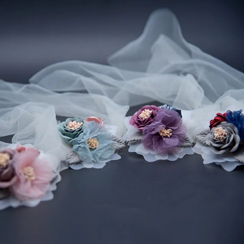 

H&S BRIDAL 4 Color Bridesmaid Wrist Corsage 2019 Lace Ribbon Bracelet Silk Flowers Rose Bride Wedding Decoration for Brides