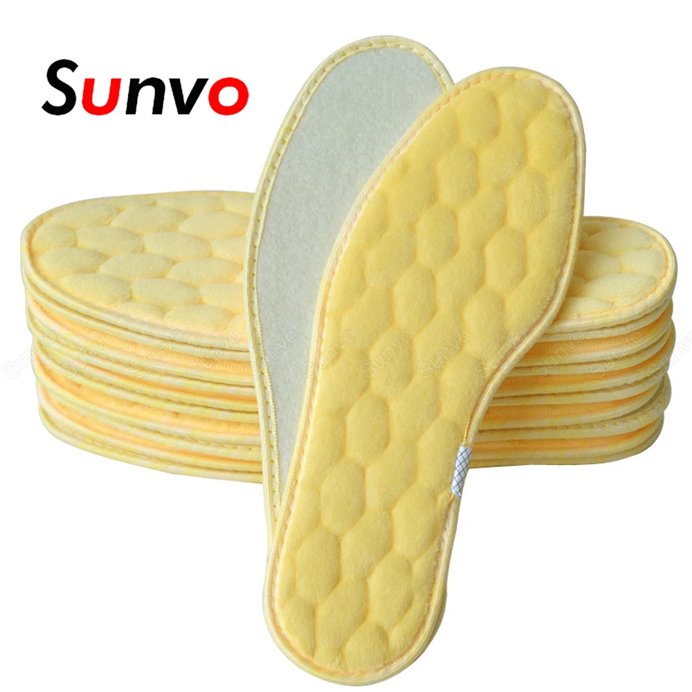 

Теплые женские Зимние Стельки Sunvo, утолщенные шерстяные теплые стельки, вставки от пота для обуви, мужские теплые стельки для обуви, Удобные ...
