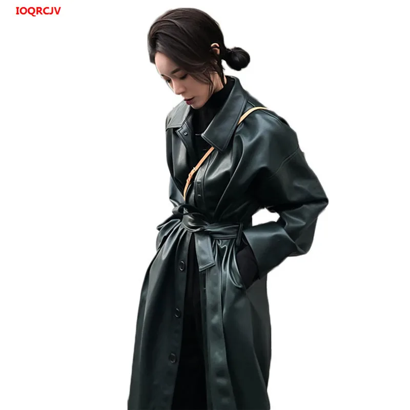 Крутое длинное пальто из искусственной кожи 2019 новая зимняя куртка женский