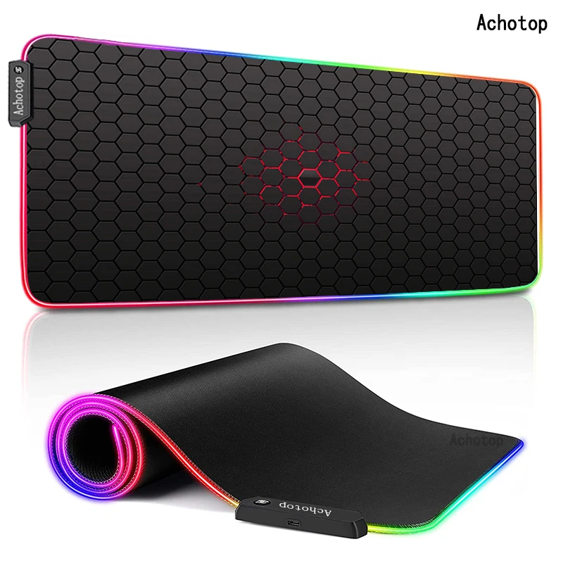 

Hexagon Gaming Mouse Pad xl Computer Mousepad RGB Large Mouse Pad Gamer XXL Mouse Carpet Mause Pad PC Desk Play Mat with Backlit