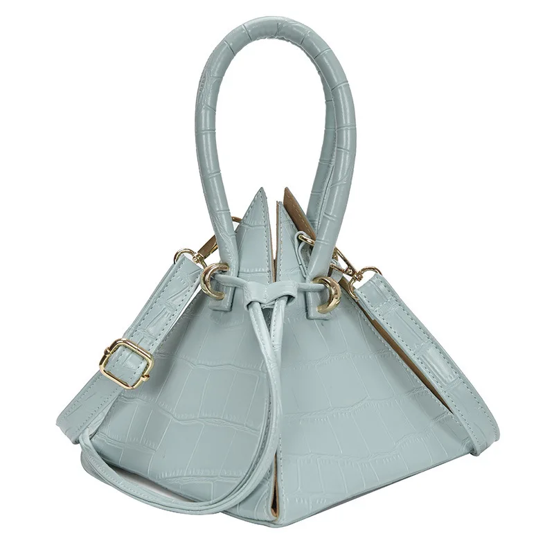 

Triangle Fashionable PU Leather Mini Crossbody Bags for Women 2021 Branded Handbags and Purses Lady Shoulder Hand Bag