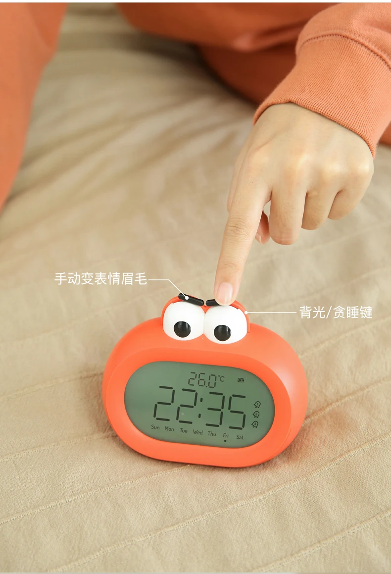 Лампа милый будильник цифровой творческий громкий смарт Термометры