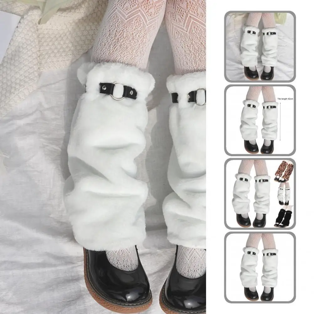 

Women Attractive Thick Solid Color Plush Leg Warmers Lady Leg Warmers Plush for Dating