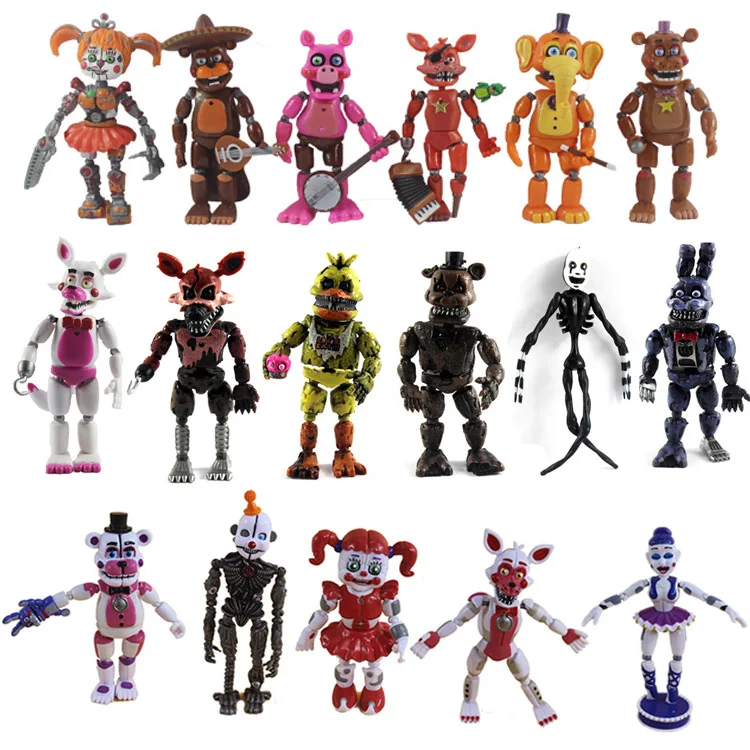

17pcs/set Game FNAF Toys Five Nights Midnight Bear Sister Foxy Bonnie Action Figure Toy Dolls For Kids Children Christmas Gift