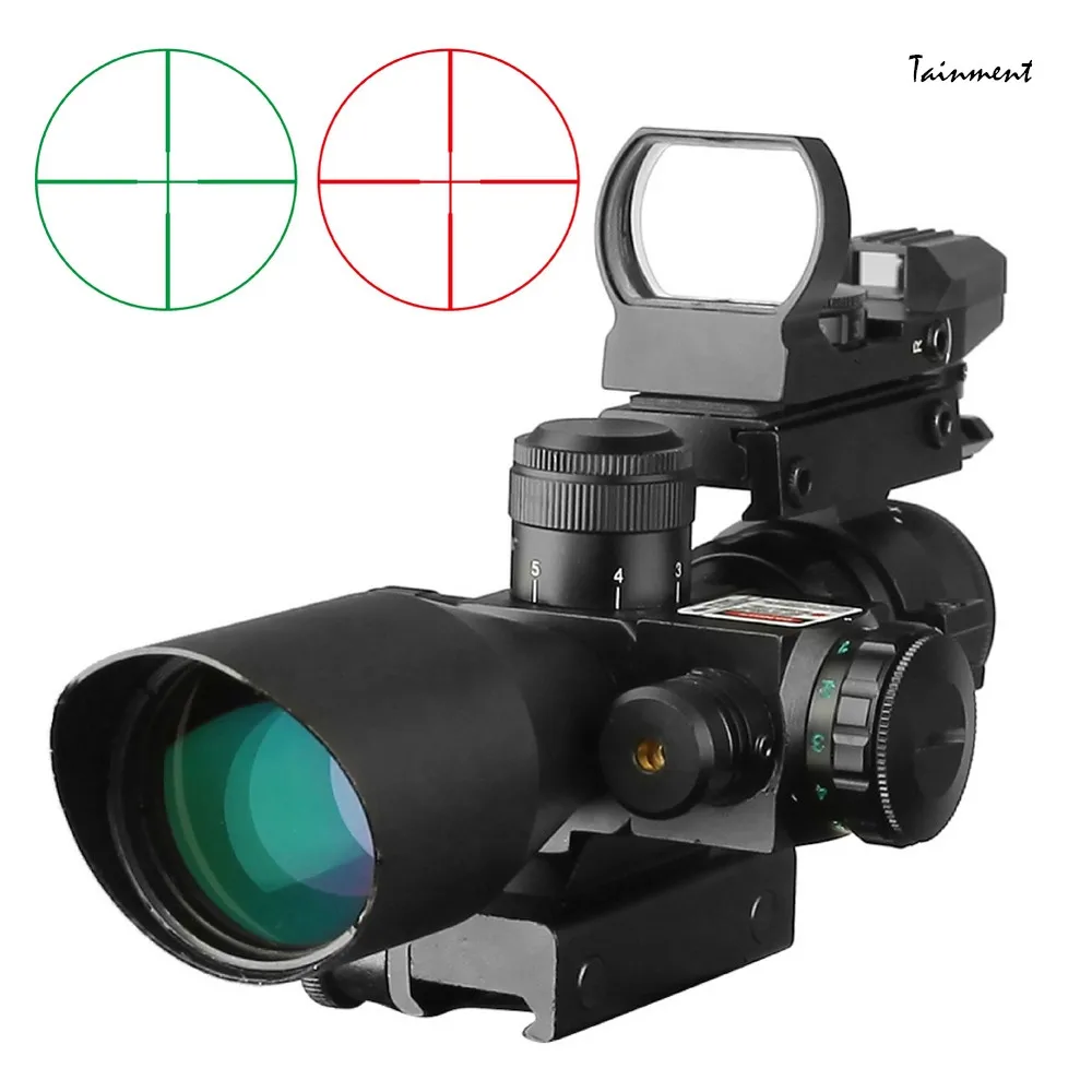 

New Tactical Rifle Scope Red Laser Caps 2.5-10x40 Mini Reflex 3 MOA Green Red Dot Sight Aimpoint Sight for Outdoor Hunting, Game