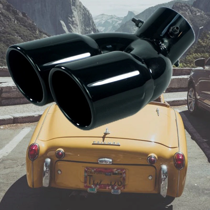 Универсальный автомобильный шумоподавитель из нержавеющей стали двойной задний